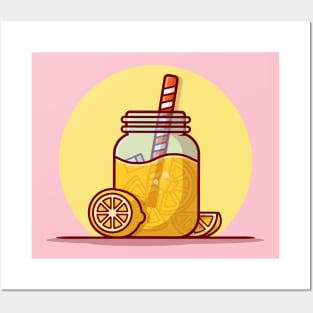 Orange Juice Cartoon Vector Icon Illustration (3) Posters and Art